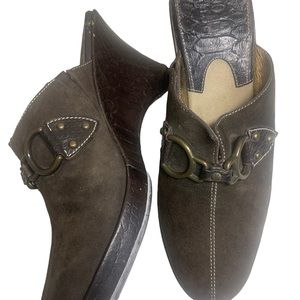 Cole Haan Womens 8.5 B Jianna Mule Wedge D17478 Brown Leather Slip On